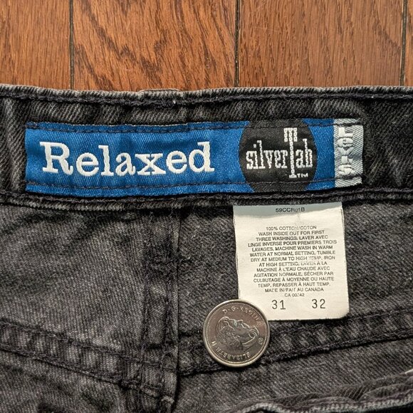 Vintage Levis Silvertab Relaxed Fit Black Denim Jeans - Size 29x28 - Picture 4 of 7